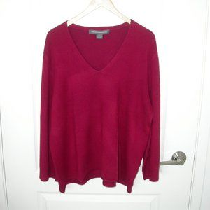 Red V neck Pullover